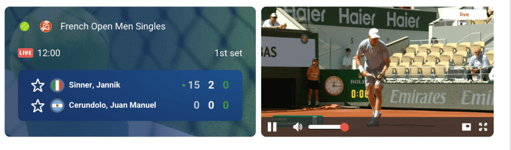 french open tennis stream